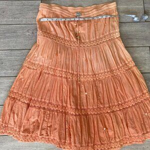 Vintage Raveena Orange Skirt Medium
